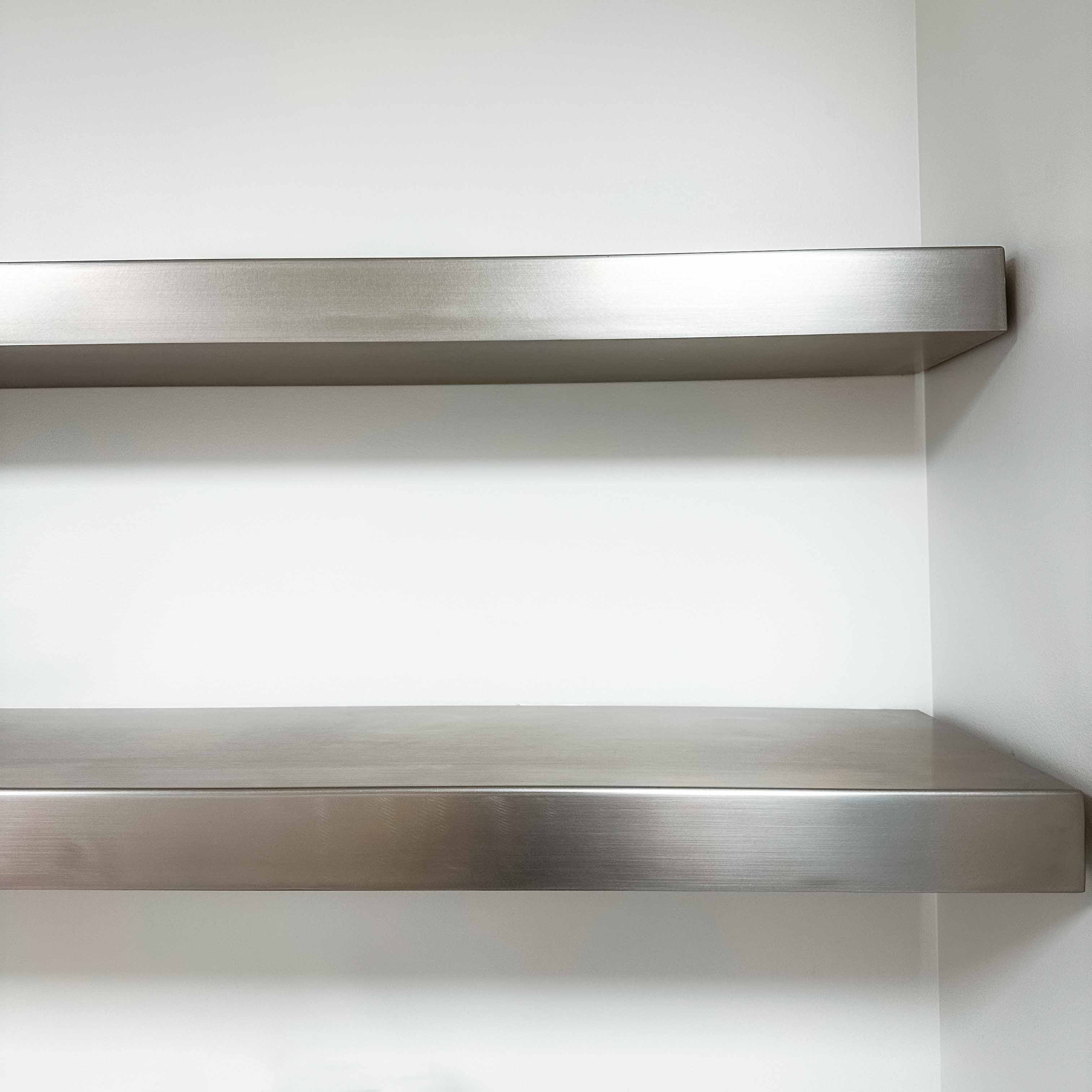 Welded metal shelf brackets for floating shelves 